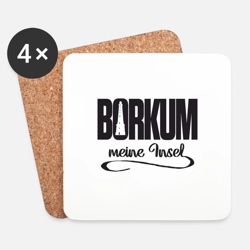 Borkum meine Insel - Untersetzer (4er-Set) - Weiß
