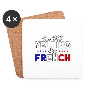 French Flag French Roots Gift - Coasters (set of 4) - white - Front