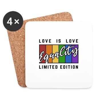 Equality Limited Edition LGBTQI Gay Pride - Untersetzer (4er-Set) - Weiß - Vorne