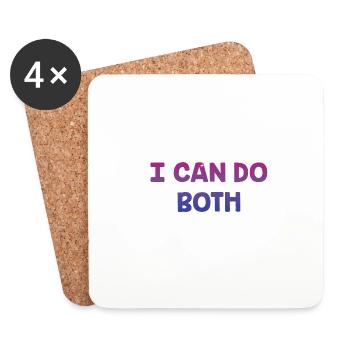 Je peux faire les deux bisexuels LGBTQ Bi Pride Pansexual - Dessous de verre (lot de 4) - blanc - Devant