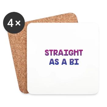 Hétéro comme un bisexuel Dictons Bi Pride Citations - Dessous de verre (lot de 4) - blanc - Devant