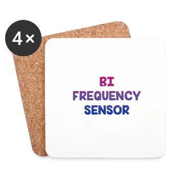 Bi Frequency Sensor Bisexual Pun Bi Pride Joke - Dessous de verre (lot de 4) - blanc - Devant