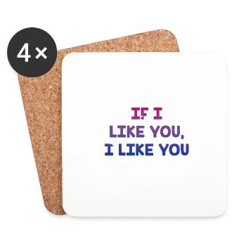 If I Like You I Like You Bisexual LGBTQ Bi Pride - Untersetzer (4er-Set) - Weiß - Vorne