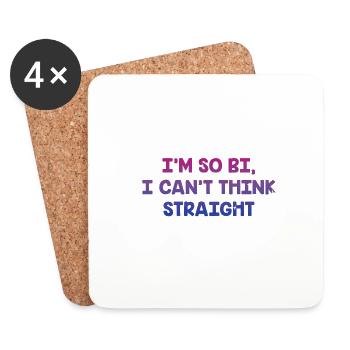 Donc Bi Je ne peux pas penser bisexuel hétérosexuel LGBTQ Bi - Dessous de verre (lot de 4) - blanc - Devant