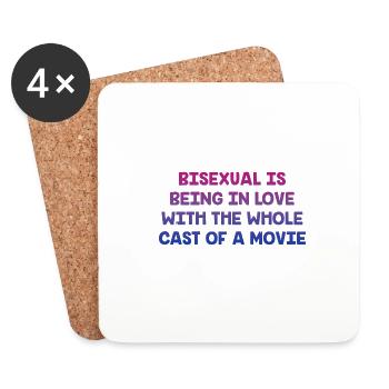 In Love with the Whole Cast Bisexual LGBTQ Bi - Coasters (set of 4) - white - Front