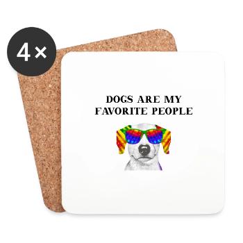 Les chiens de chien sont mes idées cadeaux préférées colorées - Dessous de verre (lot de 4) - blanc - Devant