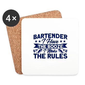 Kellner Service Barkeeper Geschenk - Untersetzer (4er-Set) - Weiß - Vorne