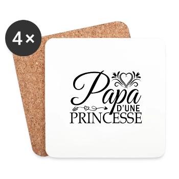 Papa fête des pères cadeau pour mon père fille !! - Dessous de verre (lot de 4) - blanc - Devant
