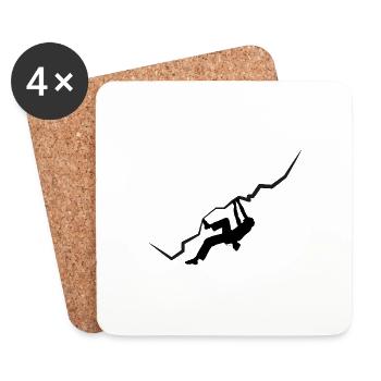 Grimpeur d’escalade de bloc vintage - Dessous de verre (lot de 4) - blanc - Devant