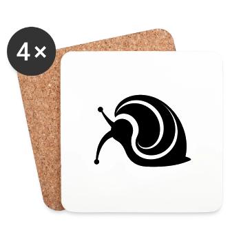 snail - Coasters (set of 4) - white - Front