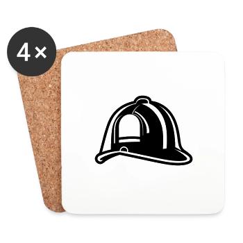 Firefighter's helmet - Coasters (set of 4) - white - Front