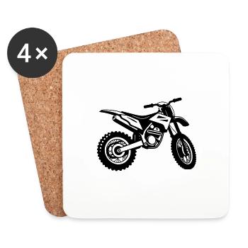 Moto - Dessous de verre (lot de 4) - blanc - Devant