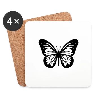 Butterfly - Coasters (set of 4) - white - Front