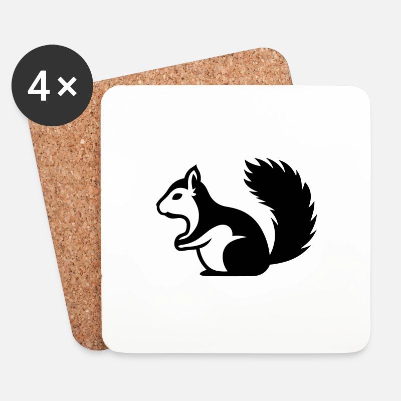 Eichhörnchen - Untersetzer (4er-Set) - Weiß
