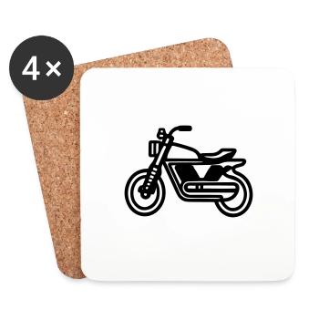 Motorrad - Untersetzer (4er-Set) - Weiß - Vorne