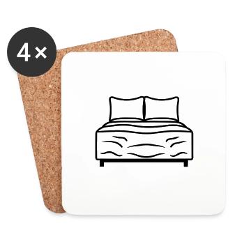 Bett - Untersetzer (4er-Set) - Weiß - Vorne