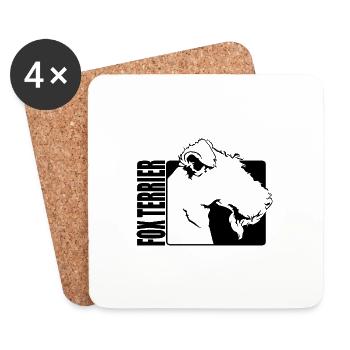 Fox Terrier Profil Chiens Chien Wilsigns - Dessous de verre (lot de 4) - blanc - Devant