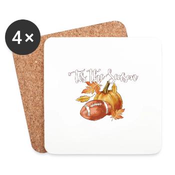 Happy Thanksgiving Pumpkin Spice Football Tis The - Untersetzer (4er-Set) - Weiß - Vorne