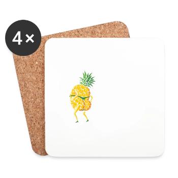 Tropical Beach I Taste Like Pineapples Swinger - Untersetzer (4er-Set) - Weiß - Vorne