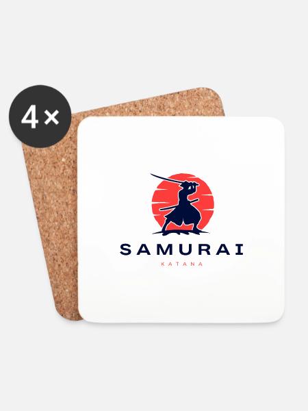 Samurai - Untersetzer (4er-Set) - Weiß