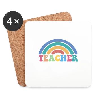 Substitute Teacher Teacher Assistant School - Coasters (set of 4) - white - Front