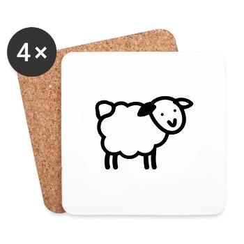 sheep - Coasters (set of 4) - white - Front