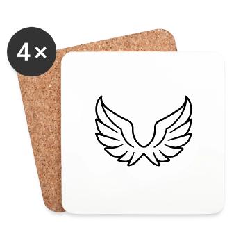 Ailes d'ange - Dessous de verre (lot de 4) - blanc - Devant