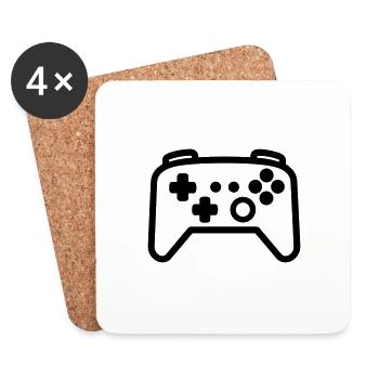 Jeux vidéo manette - Dessous de verre (lot de 4) - blanc - Devant