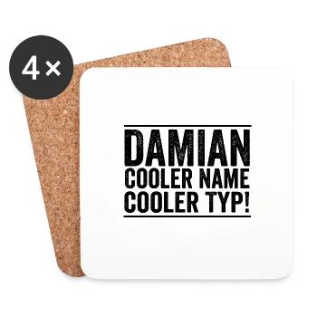 First name Damian - Coasters (set of 4) - white - Front