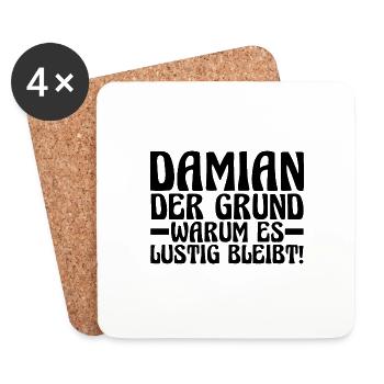 Vorname Damian - Untersetzer (4er-Set) - Weiß - Vorne