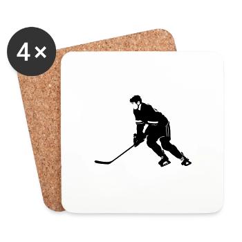 Ice Hockey Spieler Symbol - Untersetzer (4er-Set) - Weiß - Vorne
