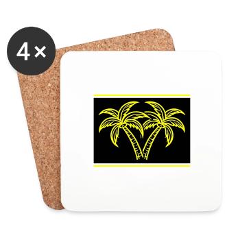 Icône de Palm Island l’été - Dessous de verre (lot de 4) - blanc - Devant