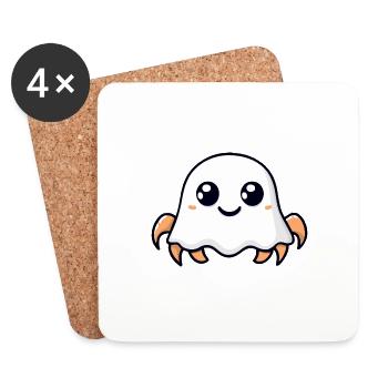 Crab Crab Halloween Funny Ghost - Coasters (set of 4) - white - Front