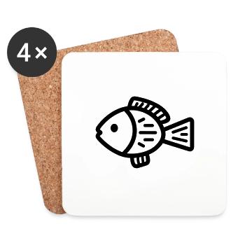 fish - Coasters (set of 4) - white - Front