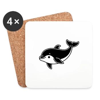 dolphin - Coasters (set of 4) - white - Front