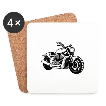 Motard - Dessous de verre (lot de 4) - blanc - Devant