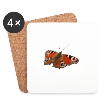 Red Eyespot Butterfly - Coasters (set of 4) - white - Front