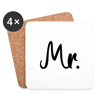 Mr and Misses gift idea - Coasters (set of 4) - white - Front