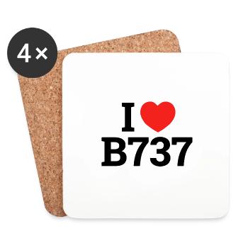 J'adore B737 - Dessous de verre (lot de 4) - blanc - Devant