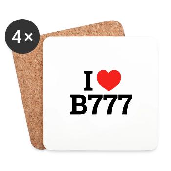 J'adore B777 - Dessous de verre (lot de 4) - blanc - Devant