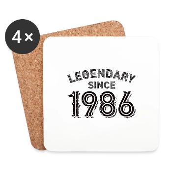 1986 Birthday Born Year 86 Celebration - Coasters (set of 4) - white - Front