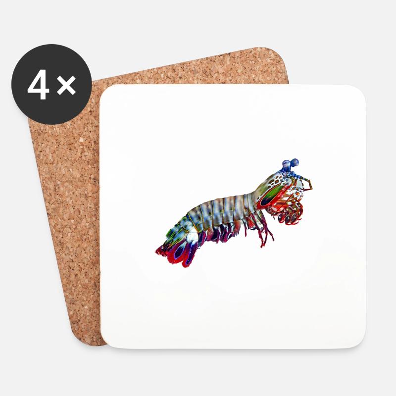 Mantis-Shrimp - Untersetzer (4er-Set) - Weiß