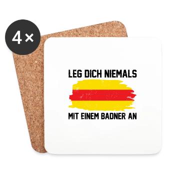 Baden Spruch | Badener Badner Badisch Geschenkidee - Untersetzer (4er-Set) - Weiß - Vorne