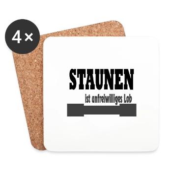 stauenen unfreiwilliges lob schwarz - Untersetzer (4er-Set) - Weiß - Vorne