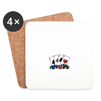 Gambling Boss Casino Poker Gaming Place Poker - Untersetzer (4er-Set) - Weiß - Vorne