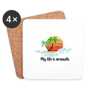 Ma vie est - Dessous de verre (lot de 4) - blanc - Devant