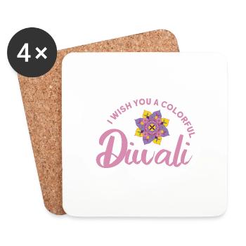 Diwali Hindus Sikh Festival of Lights Gift - Coasters (set of 4) - white - Front