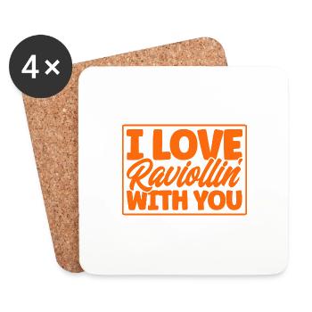 Nudeln Nudel Liebhaber Ravioli Geschenk - Untersetzer (4er-Set) - Weiß - Vorne