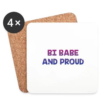 Bi Babe and Proud Bisexual Girlfriend Bi Pride - Coasters (set of 4) - white - Front