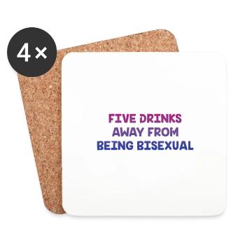 Cinq verres loin de Bisexuel Bi LGBTQ Bi Pride - Dessous de verre (lot de 4) - blanc - Devant